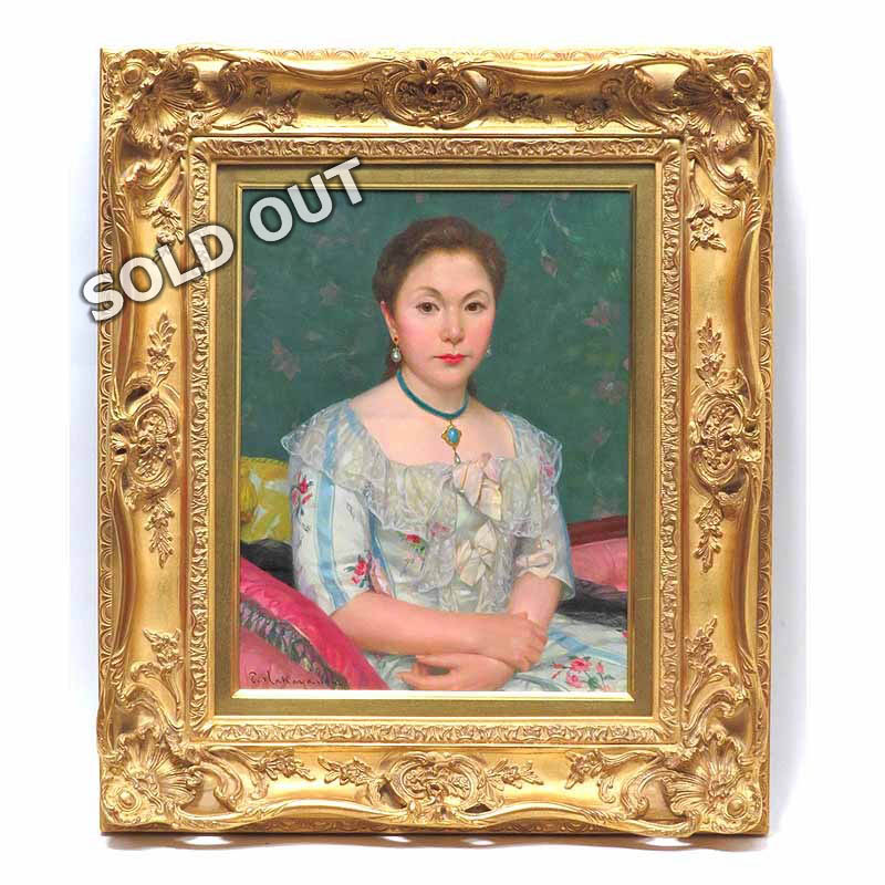 絵画、油彩3F、中山忠彦、チロルの装い、高級額縁、肉筆保証。。 中山忠彦 優しき相貌III－Ａ リトグラフ １９８１